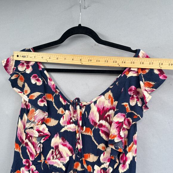 Band Gypsies Dress Women M Dark Floral Maxi Button Down Flowy Boho Prairie New - Picture 12 of 16